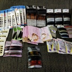 Ladies hair accessories clips, hairnets, barrettes,  all unused